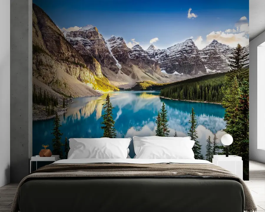 zidne murale Zrcalno jezero u podnožju planine u58602