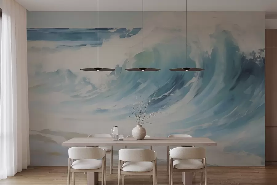 zidne murale Valovi, imitacija slikarstva w05899