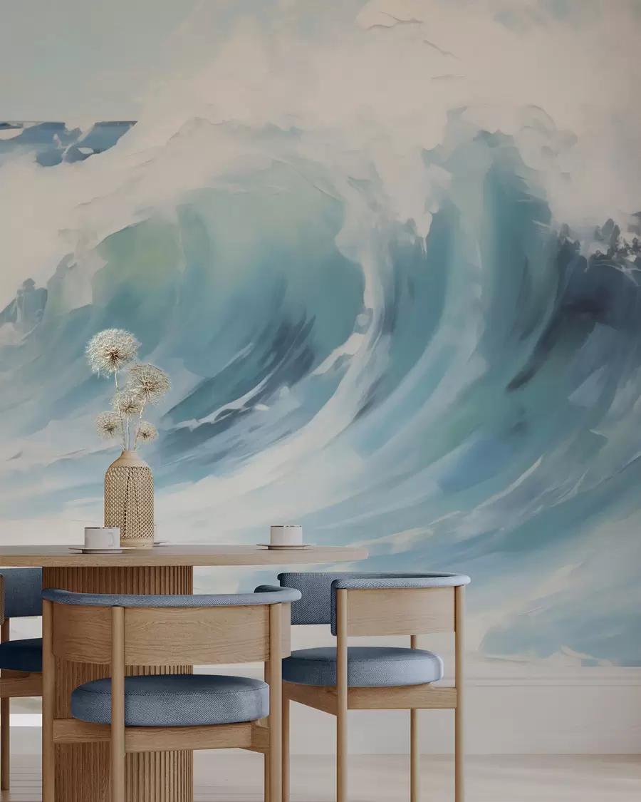 zidne murale Valovi, imitacija slikarstva w05899