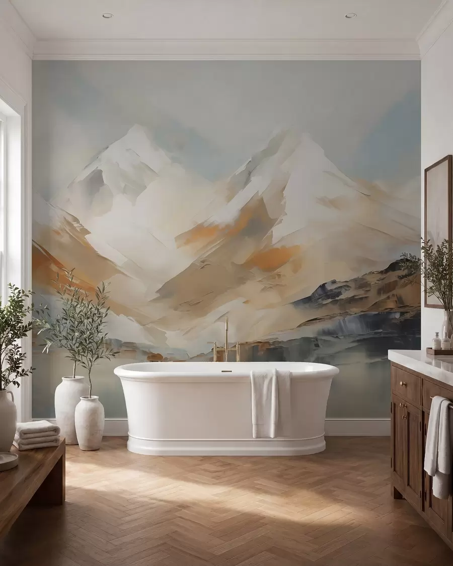 zidne murale Planine, imitacija slikanja w05904