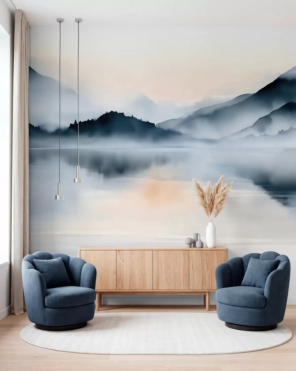 zidne murale Jezero u akvarelu w10078