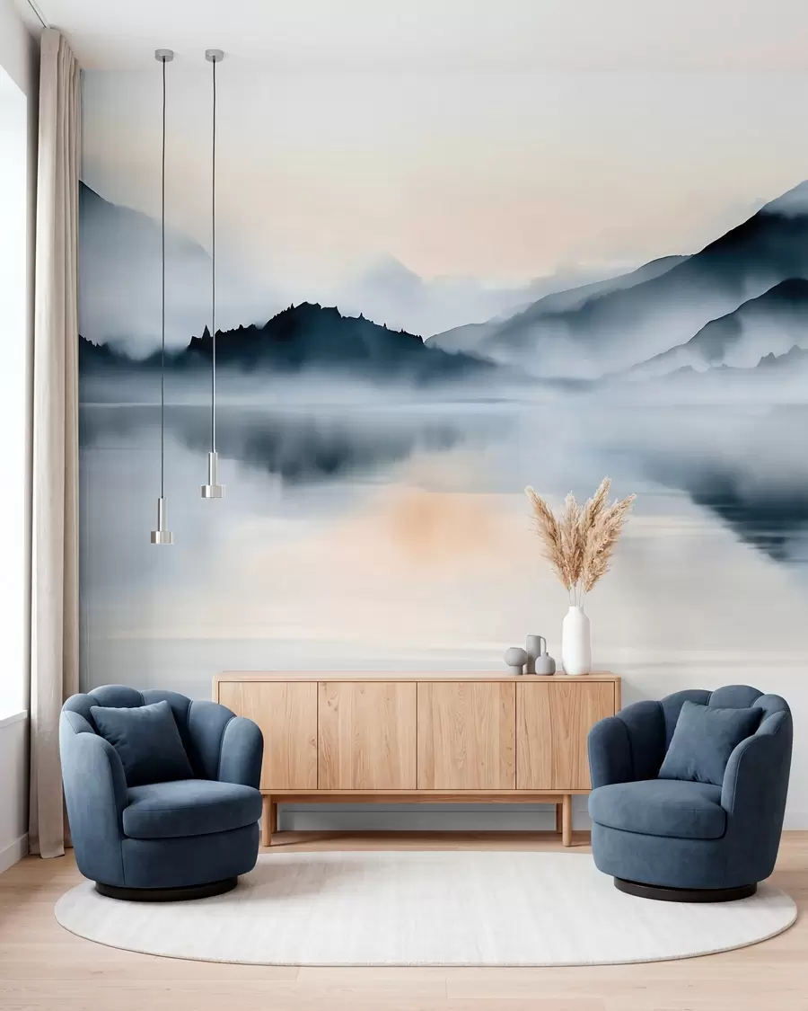 zidne murale Jezero u akvarelu w10078