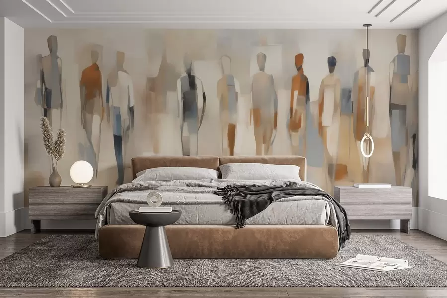 zidne murale Apstraktne ljudske siluete, imitacija slike w05944