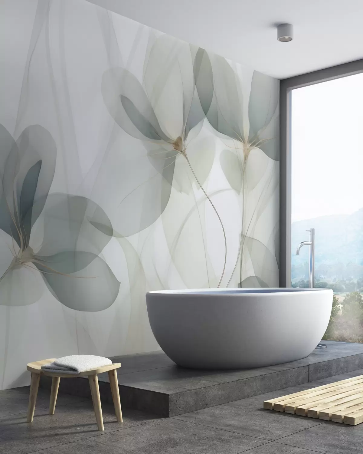 zidne murale Latice u boji kadulje w05952