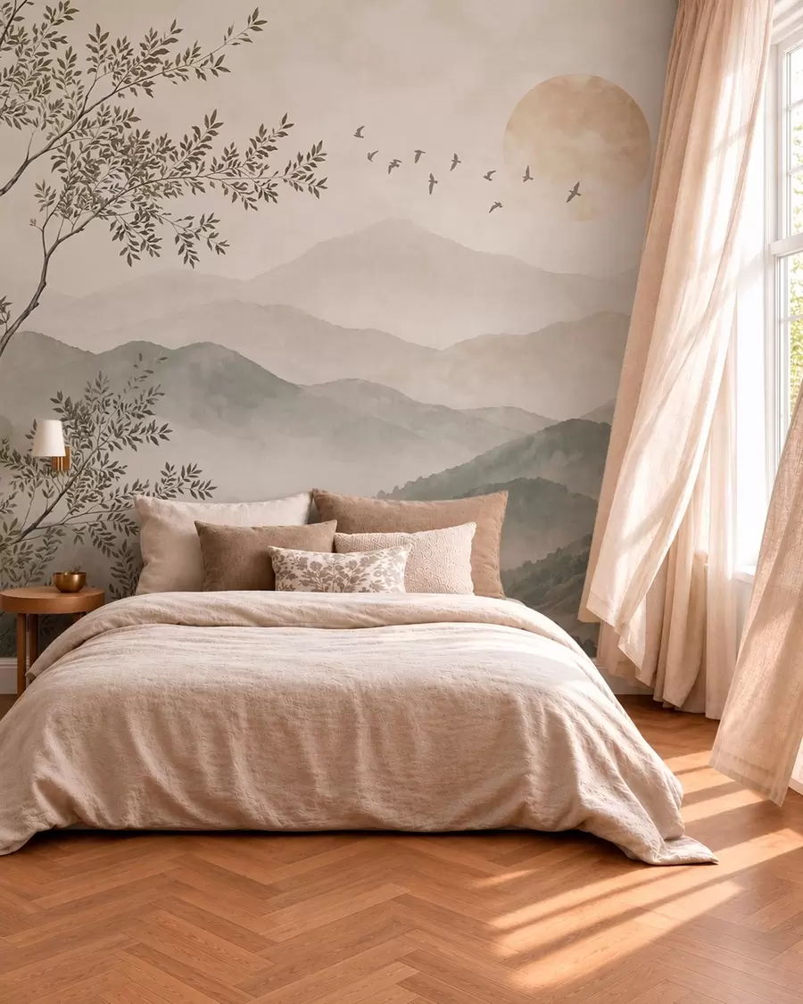 zidne murale Planine u zoru w05924