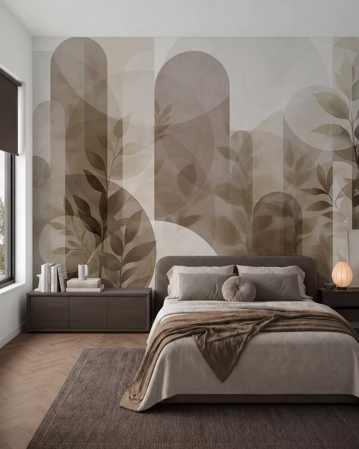 zidne murale Lišće i lukovi w10088