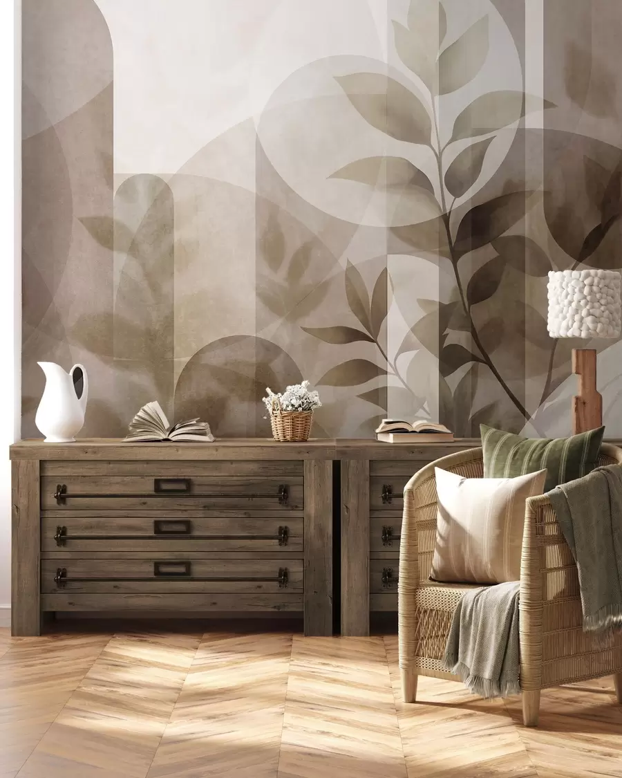 zidne murale Lišće i lukovi w10088