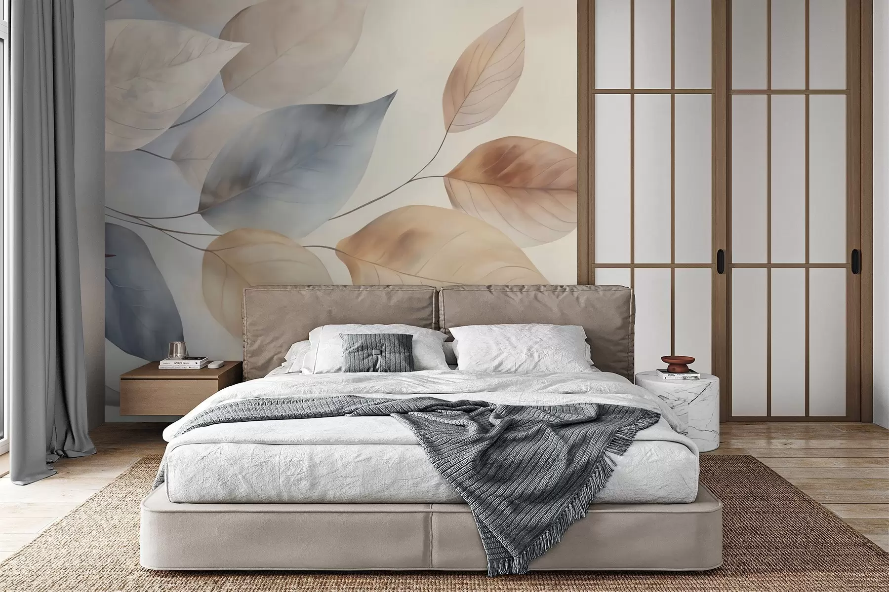 zidne murale Lišće u akvarelu w05946
