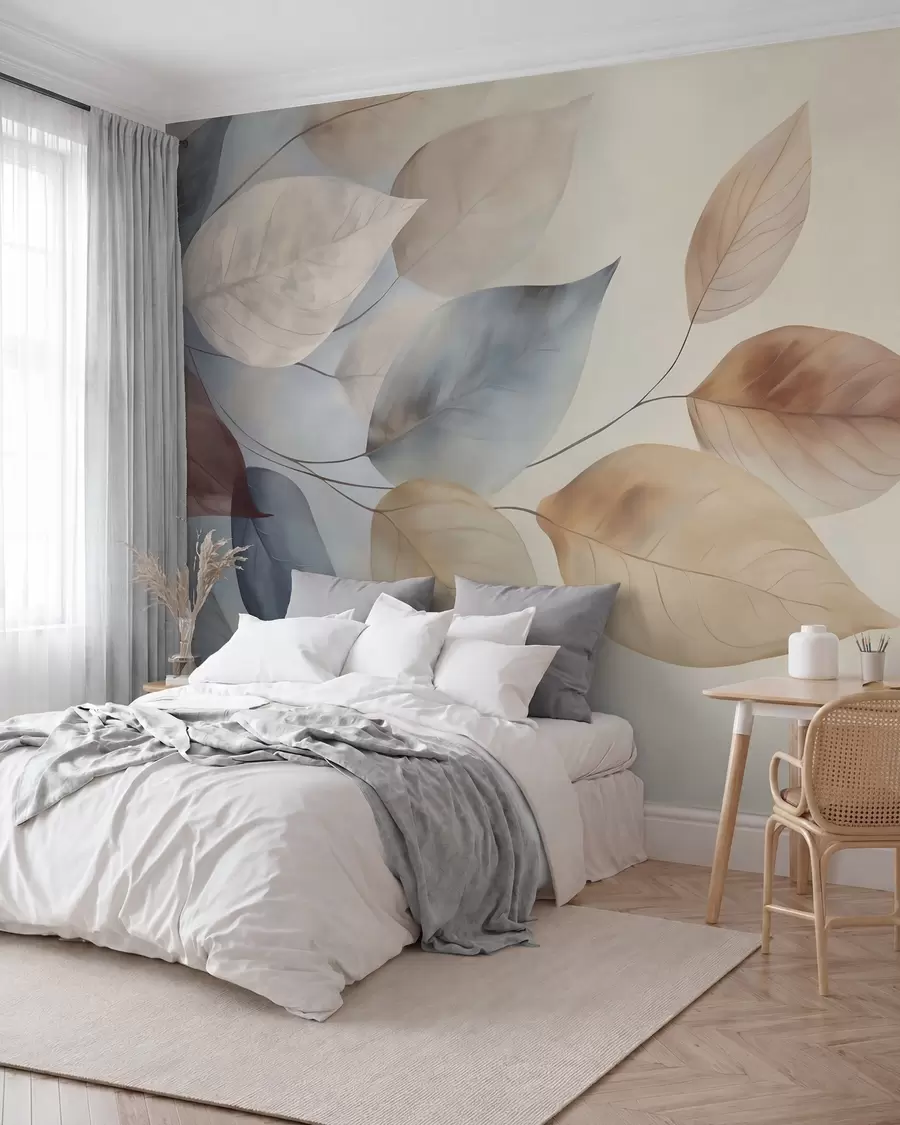 zidne murale Lišće u akvarelu w05946