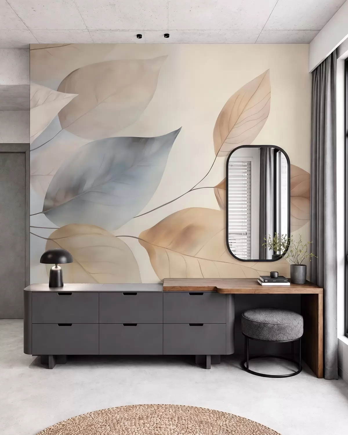 zidne murale Lišće u akvarelu w05946