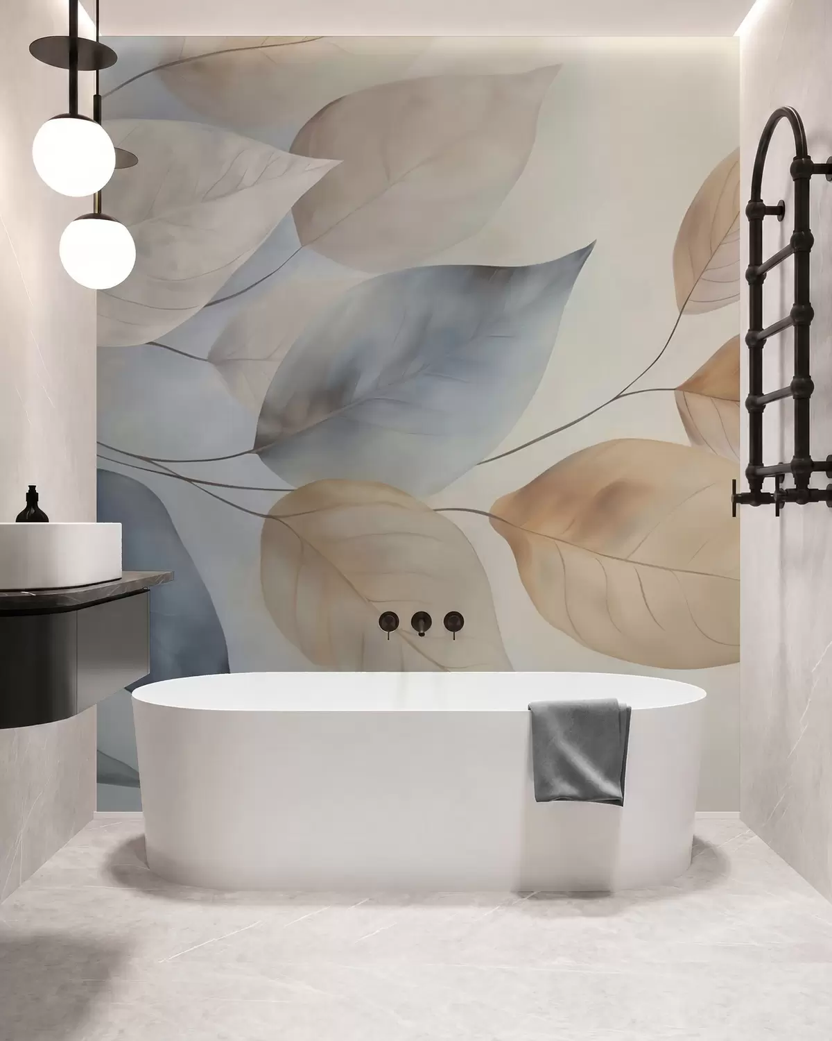 zidne murale Lišće u akvarelu w05946