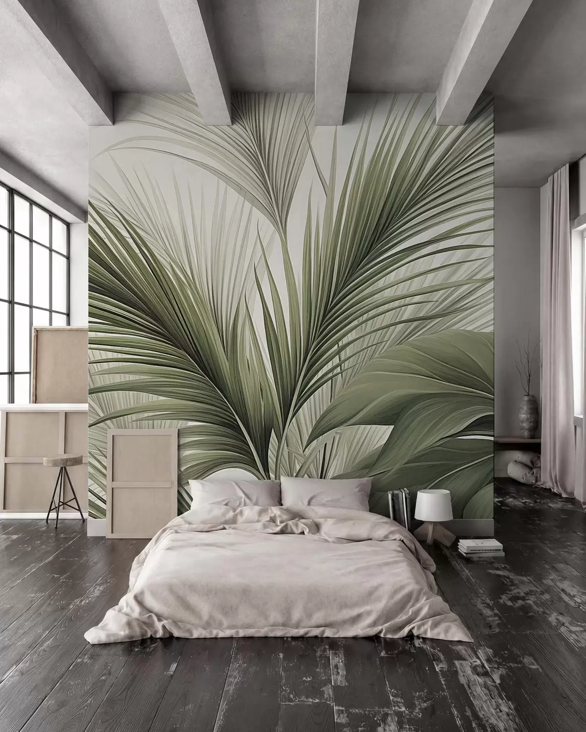 zidne murale Palma u zelenom w09986
