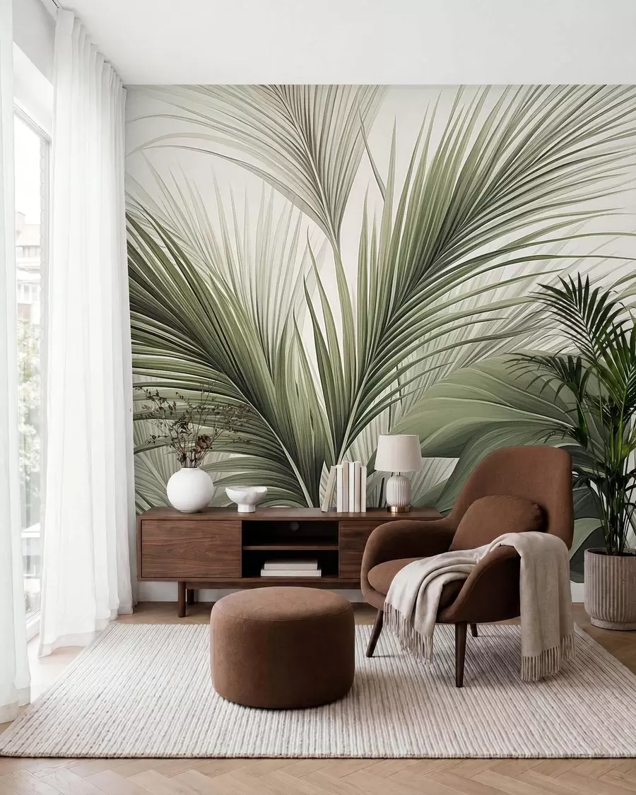 zidne murale Palma u zelenom w09986