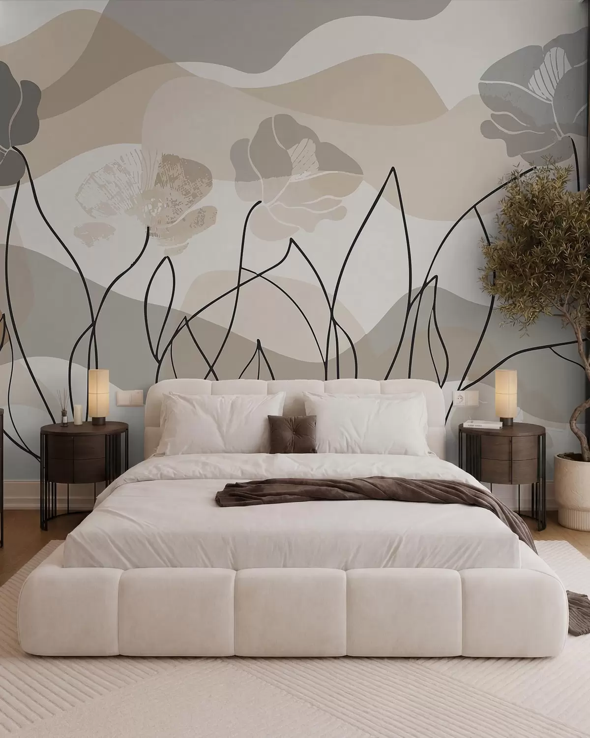 zidne murale Cvjetna skica w09989