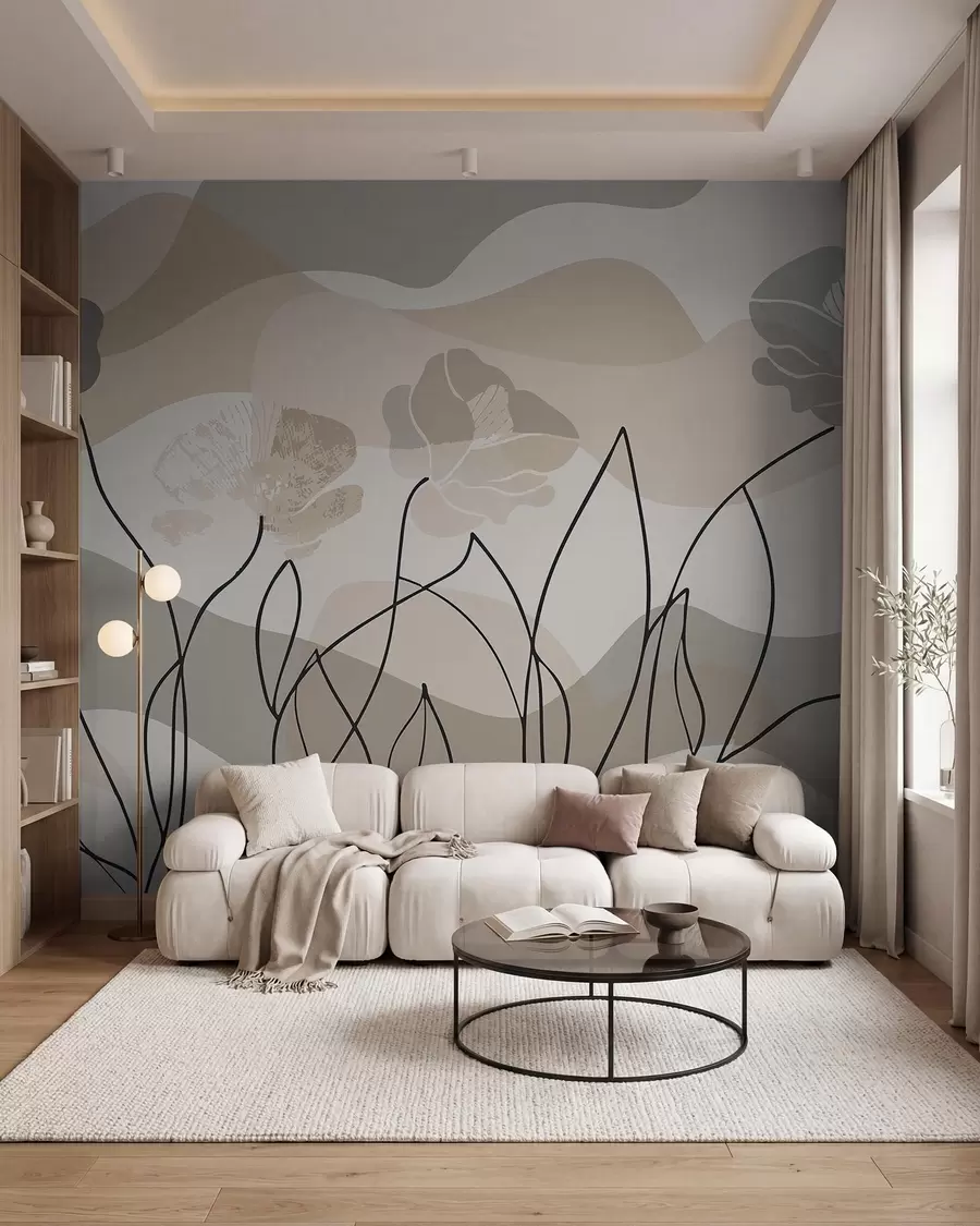zidne murale Cvjetna skica w09989