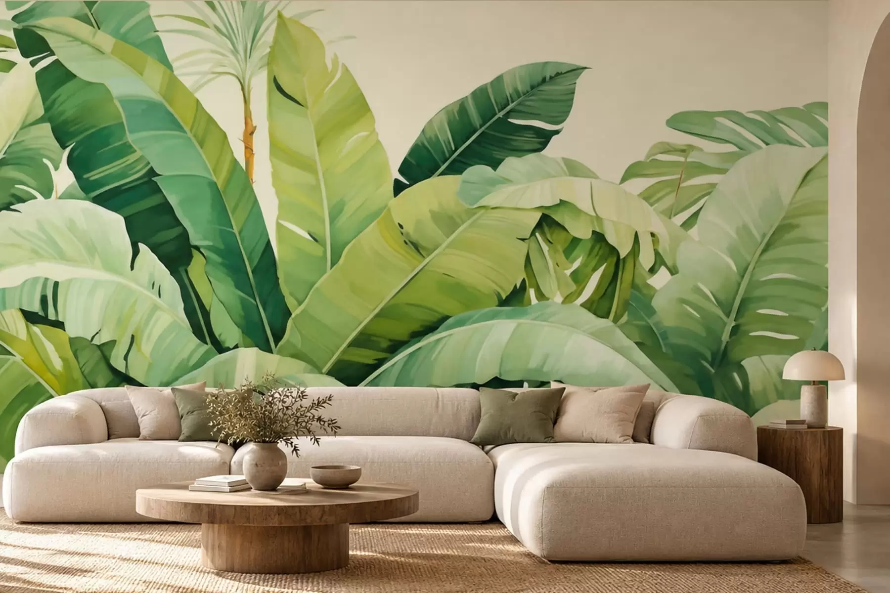zidne murale Listovi banane u zelenom w05975