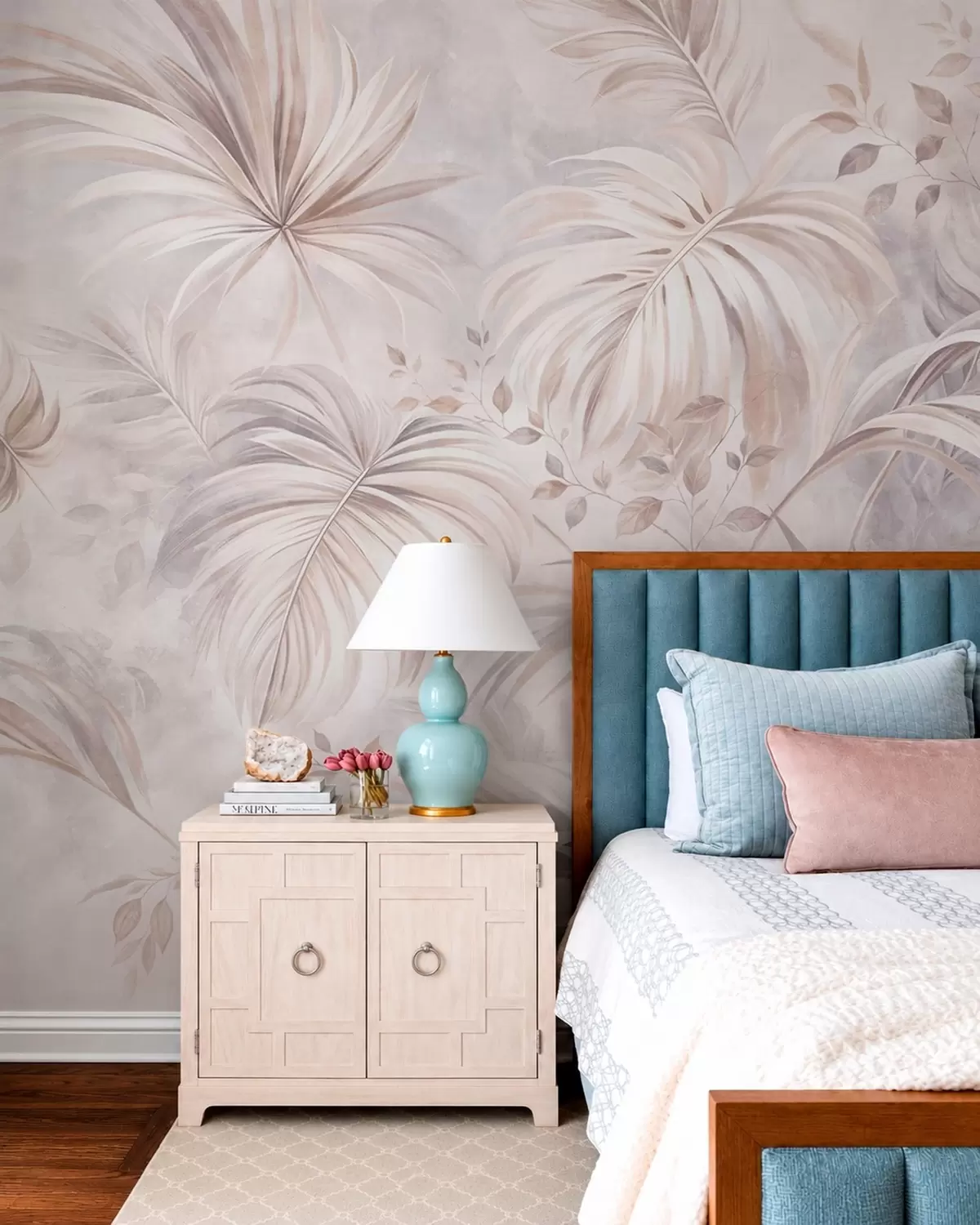 zidne murale Bujno tropsko lišće u pastelnim nijansama w05956v1