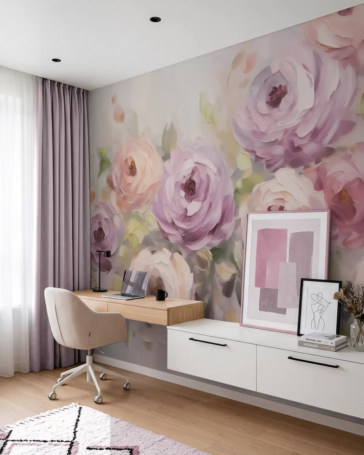 zidne murale Apstraktne ruže, imitacija slike w05996