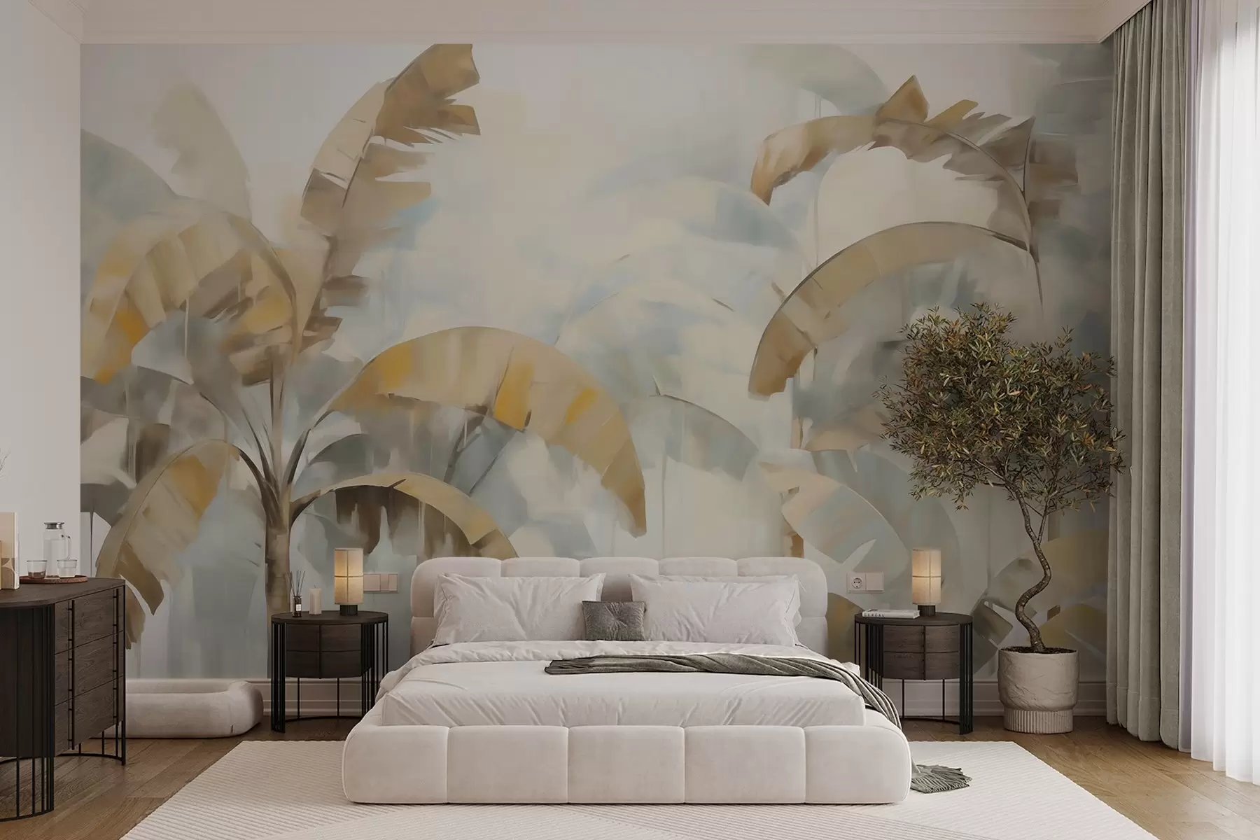zidne murale Apstraktne palme, imitacija slike w05997