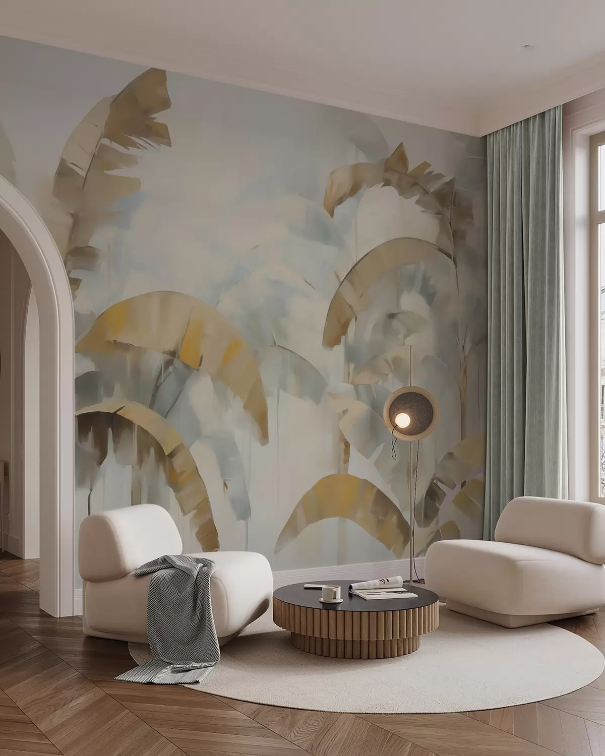 zidne murale Apstraktne palme, imitacija slike w05997