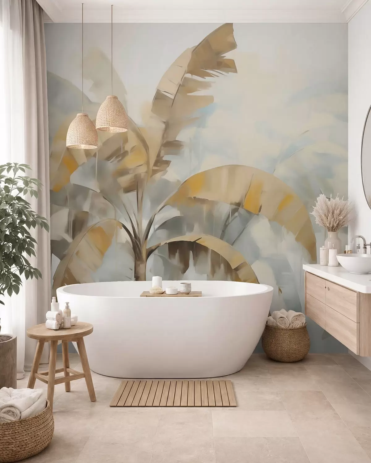 zidne murale Apstraktne palme, imitacija slike w05997