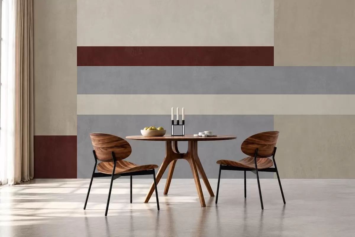 zidne murale Apstraktna geometrija s bordo, sivim i bež blokovima w05890v2