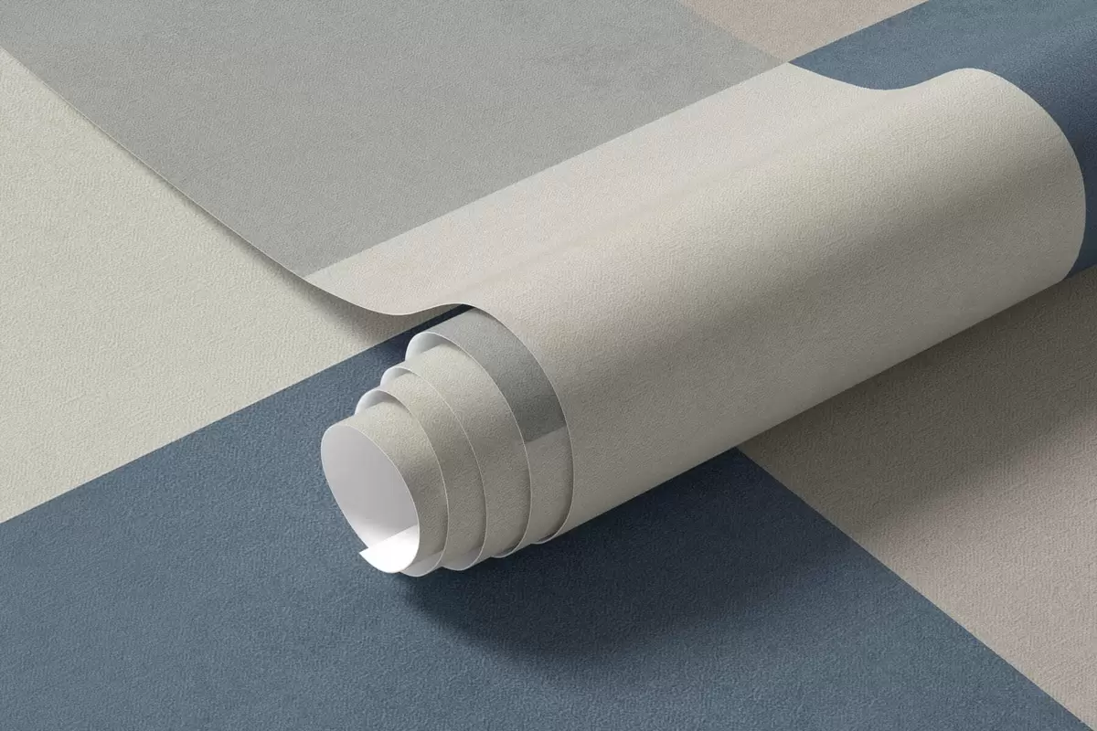 zidne murale Apstraktni bež i sivi pravokutnici s plavim naglaskom w05891v2