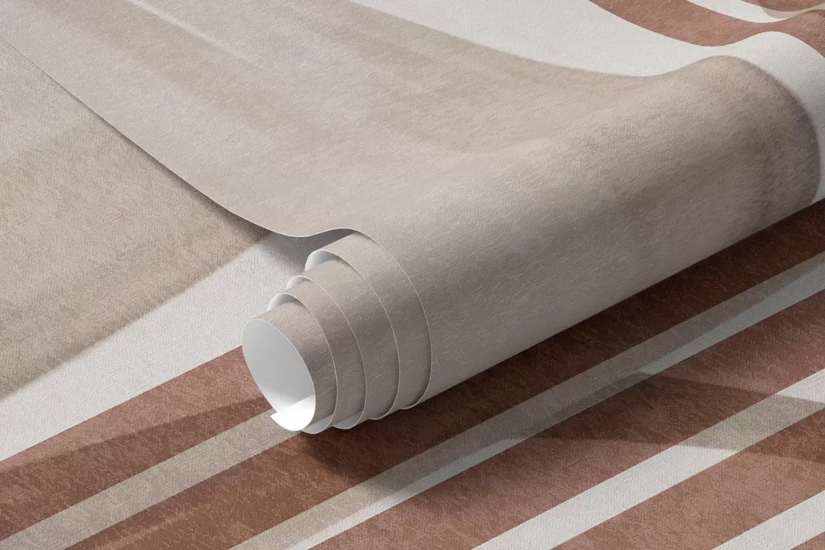 zidne murale Apstraktna kompozicija s palminim lišćem, geometrijskim lukovima i okomitim prugama w10110
