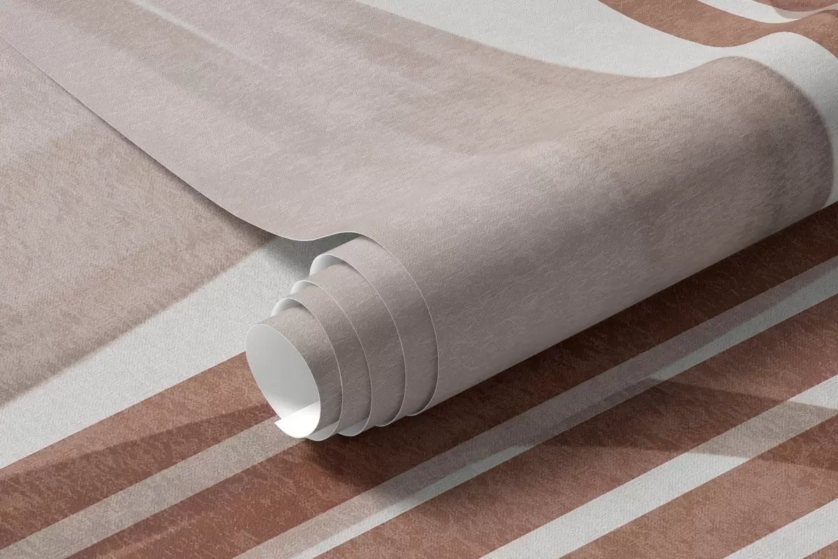 zidne murale Apstraktna kompozicija s palminim lišćem, geometrijskim lukovima i okomitim prugama w10110v1