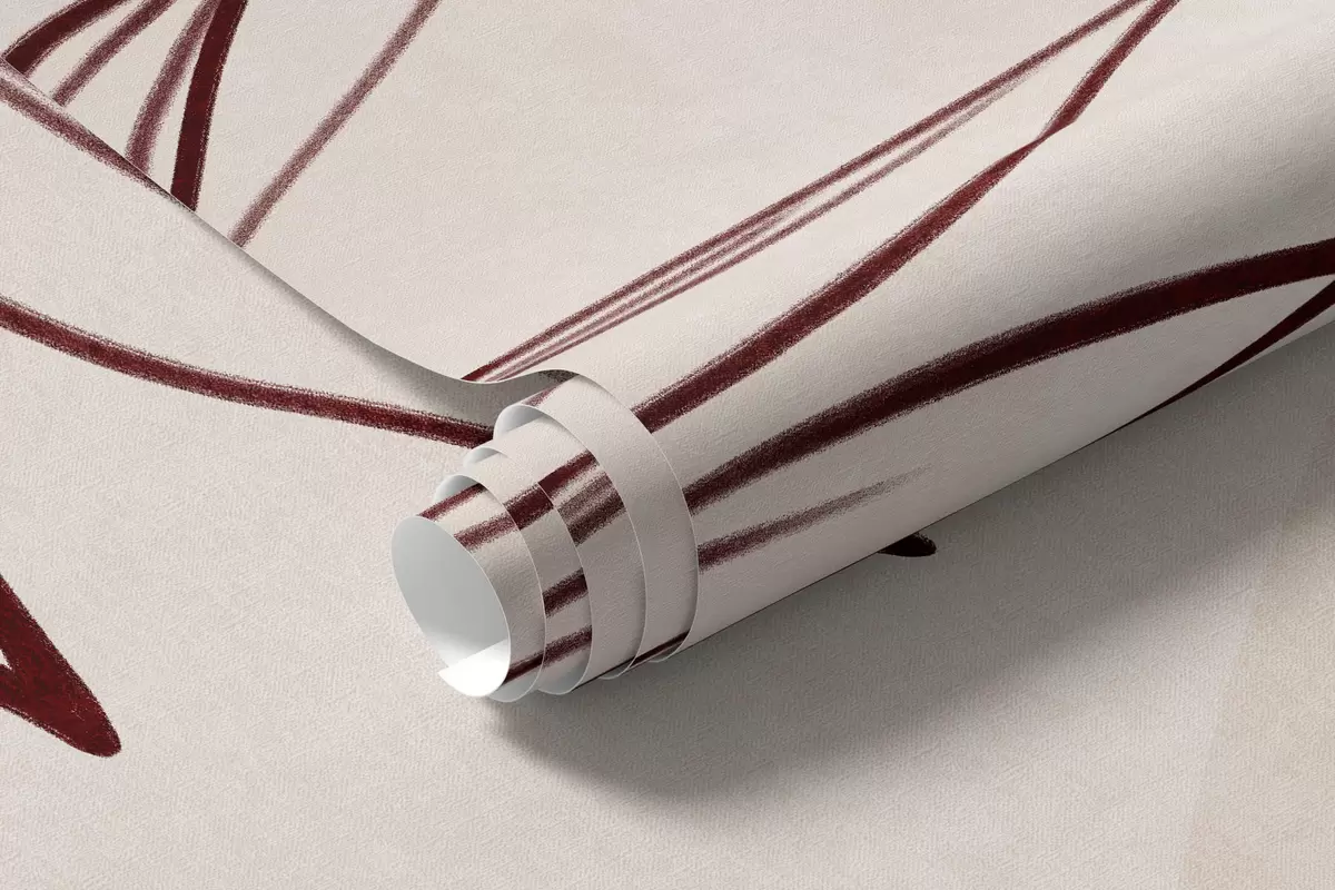 zidne murale Minimalistička linijska umjetnost tropskog lišća i raslinja, pastelni kružni oblici w10111v1