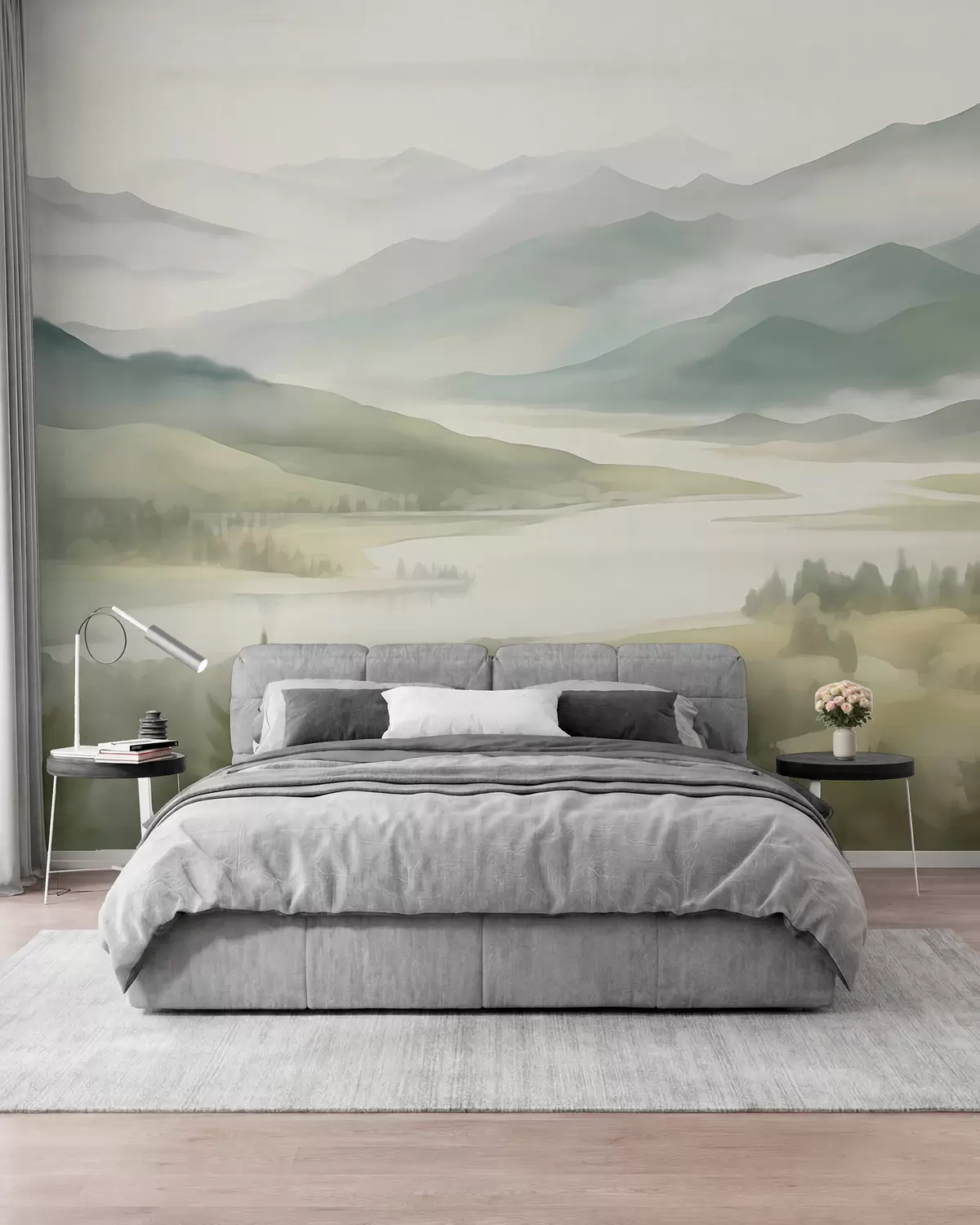 zidne murale Planine na pozadini jezera w05833