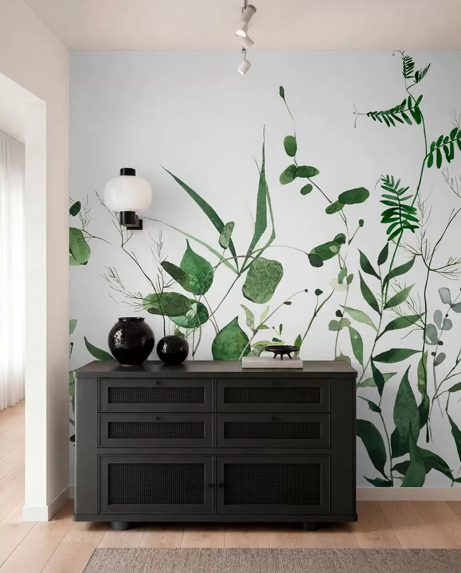 zidne murale Zelene divlje grane u72395