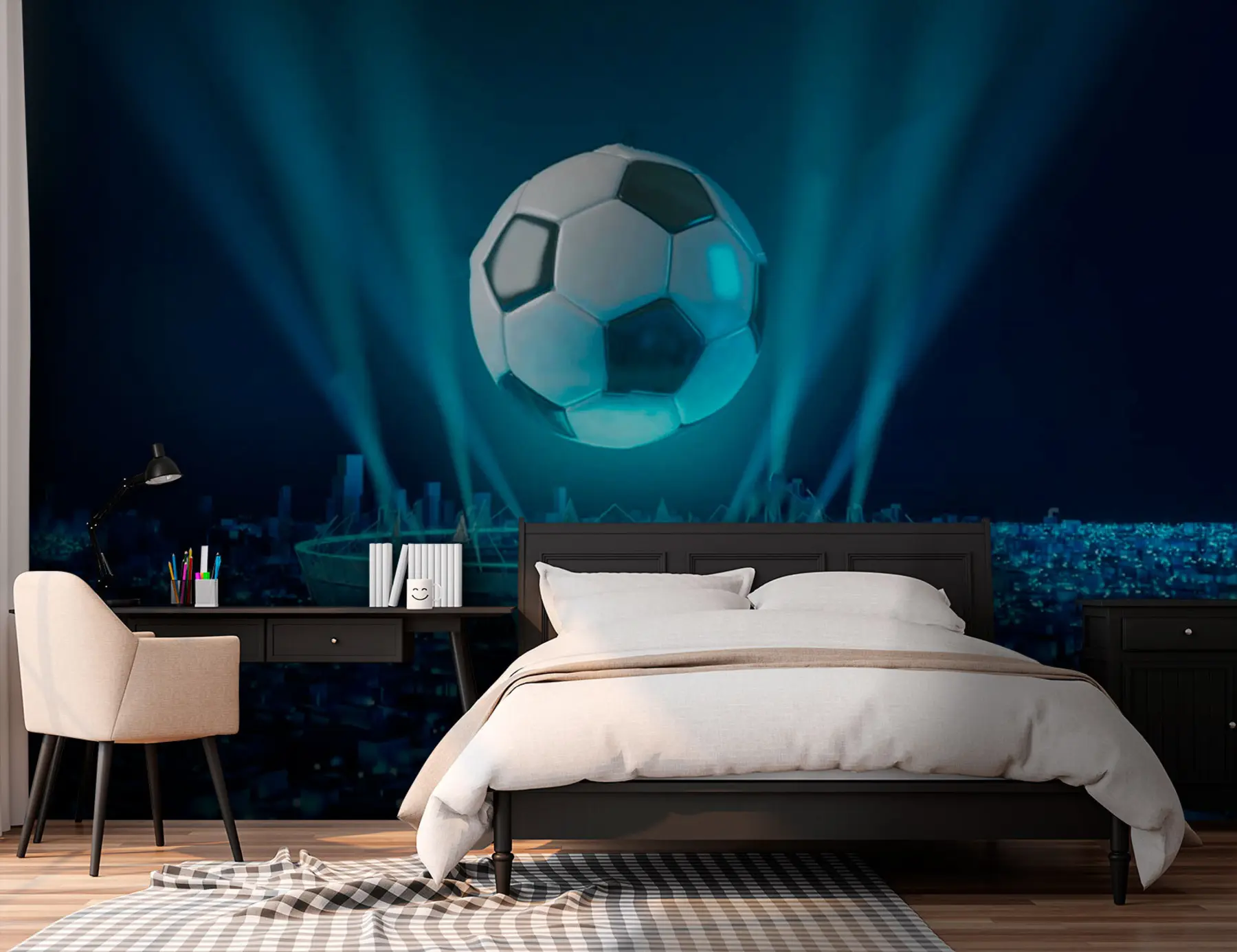 zidne murale Lopta na pozadini stadiona u72793