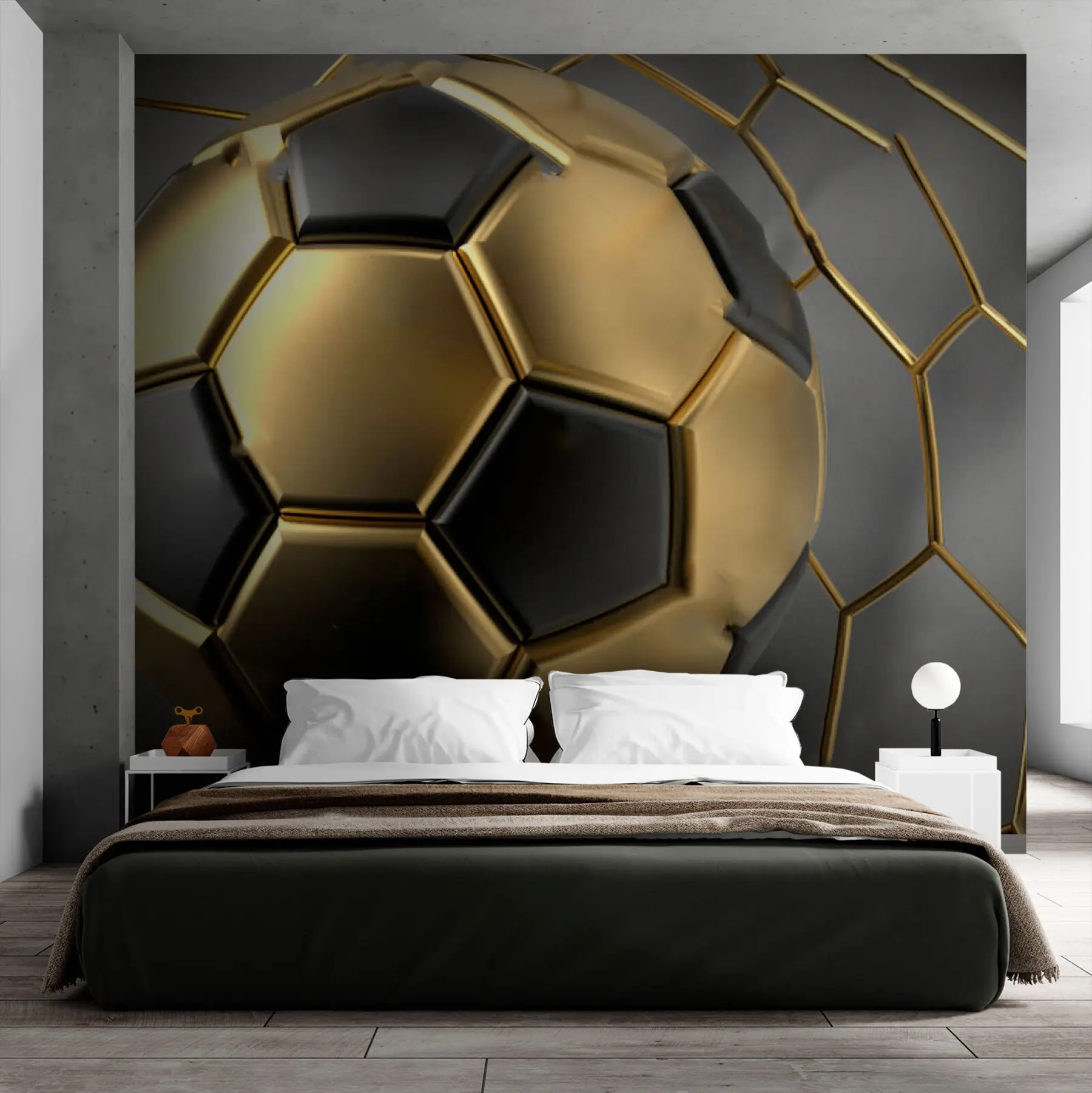 zidne murale Nogometna lopta u golu u73011