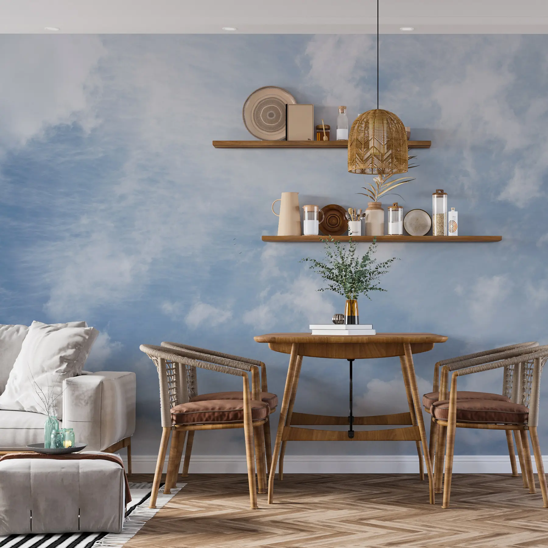 zidne murale Oblaci, plavo nebo u21064