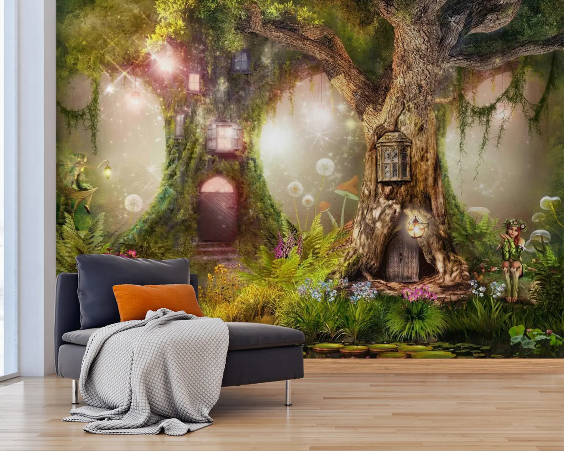 zidne murale Plant, light e natural landscape u84360