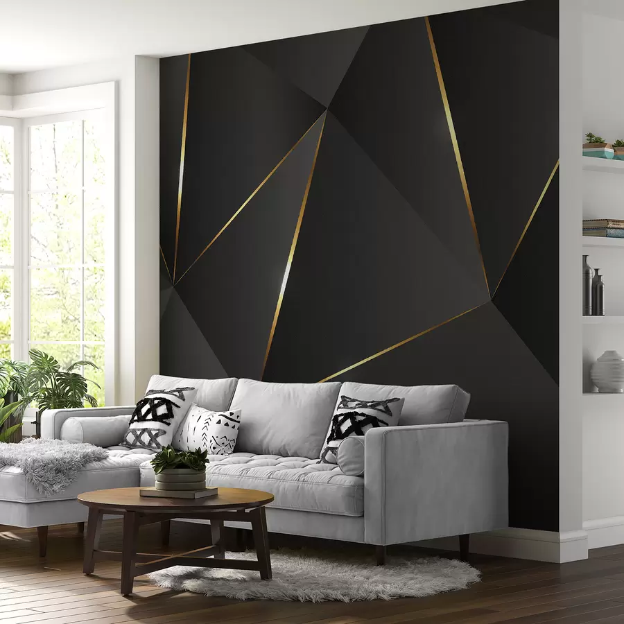 zidne murale 3D trokuti s linijama u73616