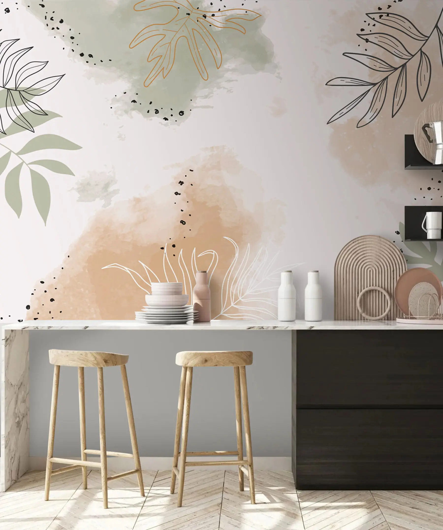 zidne murale Lišće - oblici prirode u73684