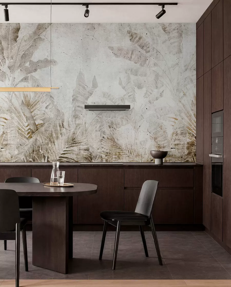 zidne murale Listovi banane na betonskom zidu u73886