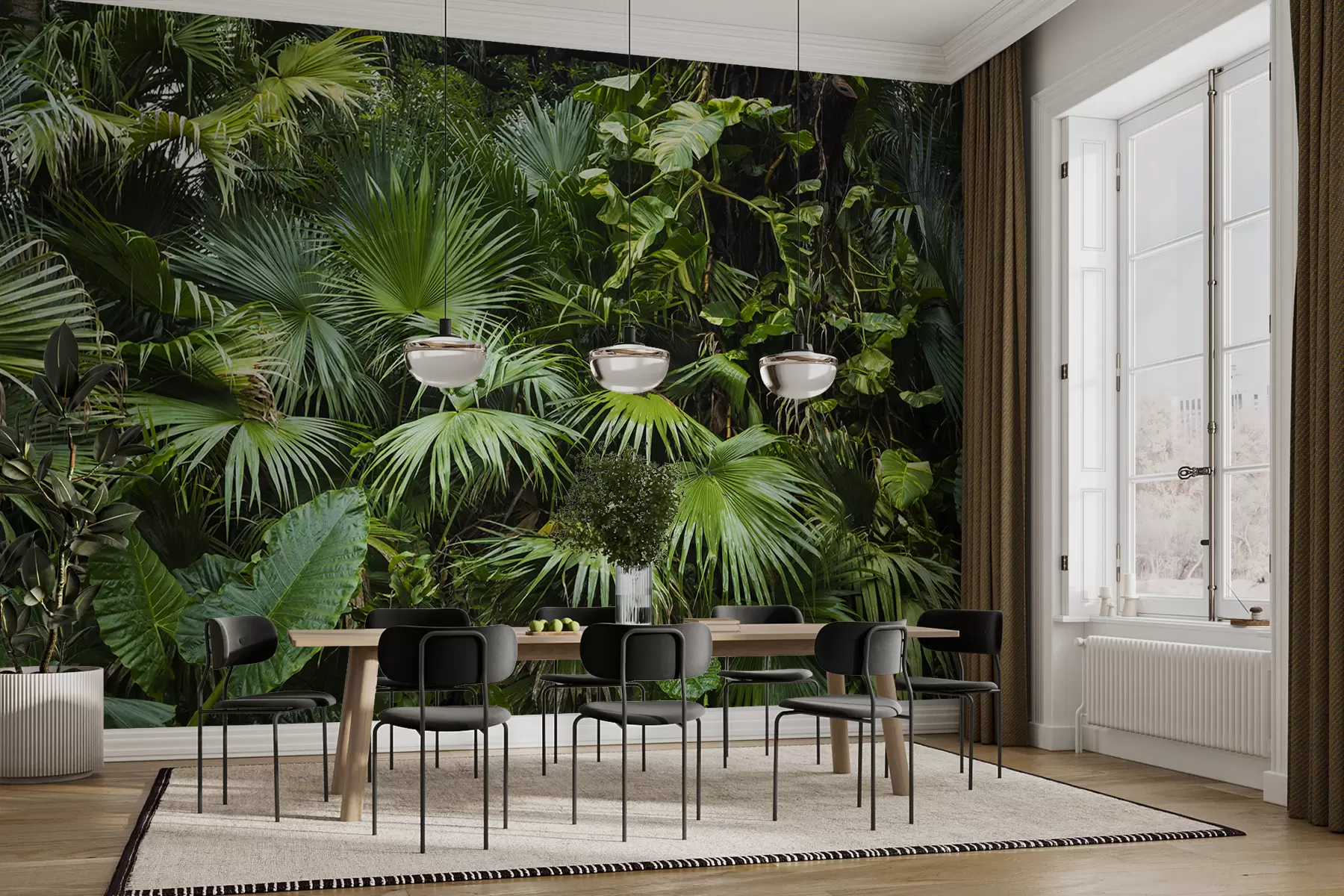 zidne murale Mokro lišće u džungli u93616