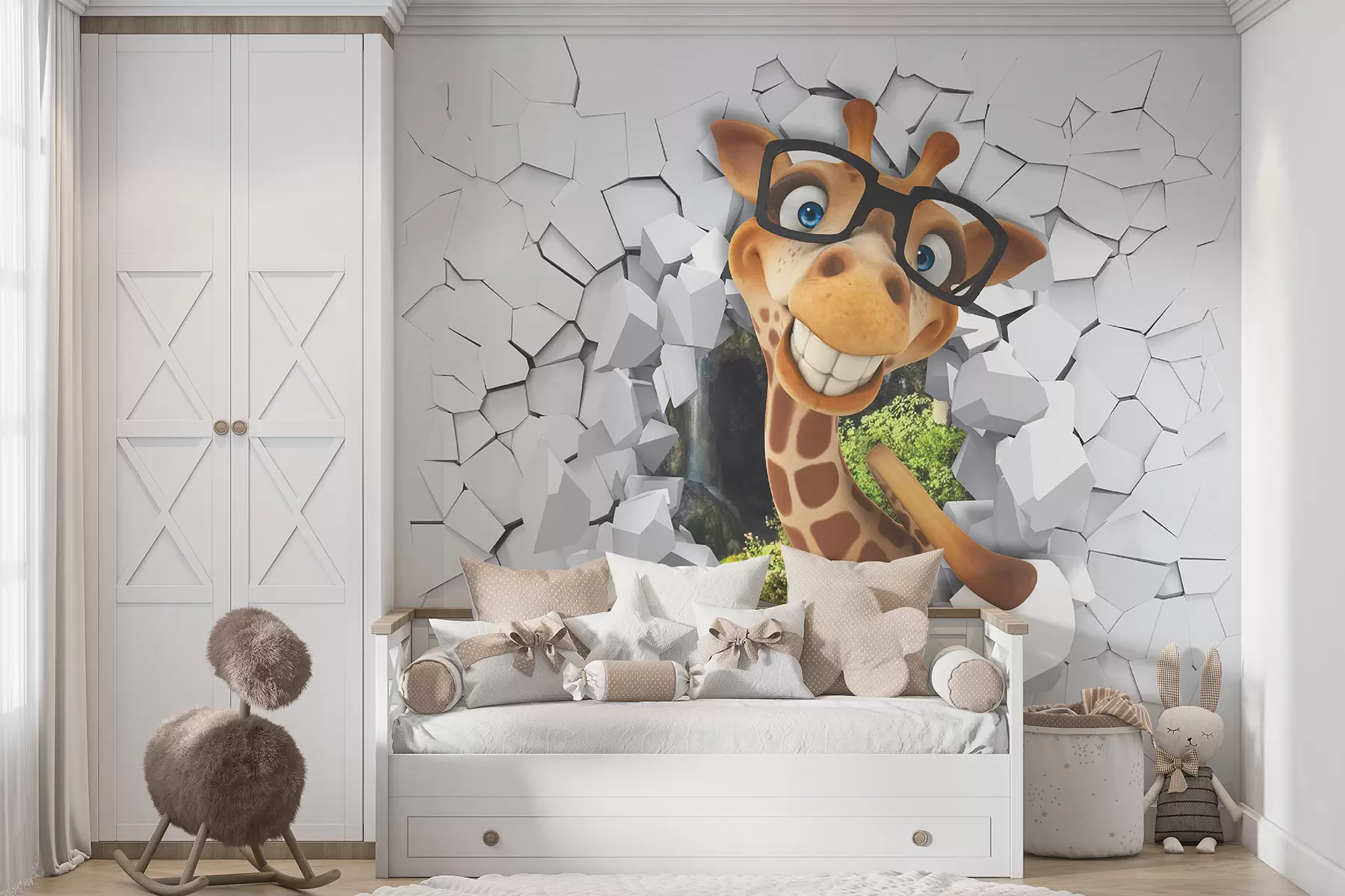 zidne murale 3D žirafa u93624