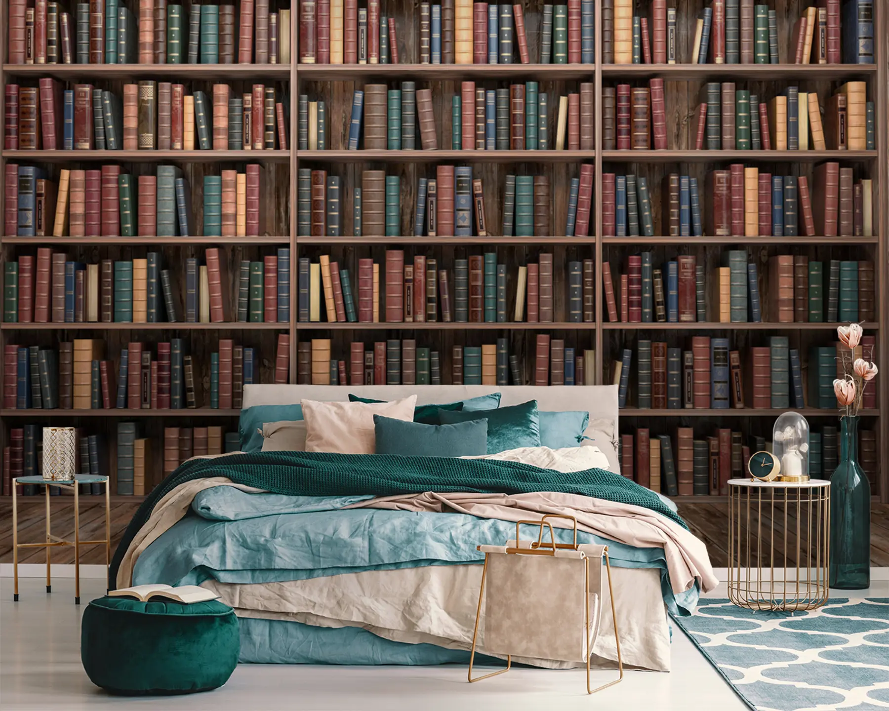 zidne murale Impresivna knjižnica u93501