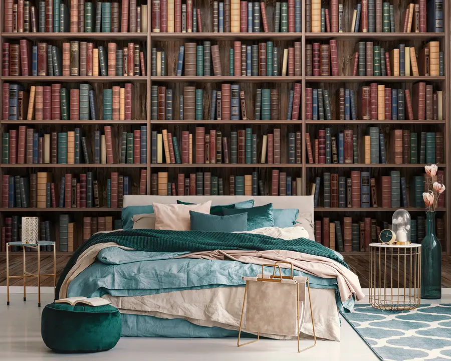 zidne murale Impresivna knjižnica u93501