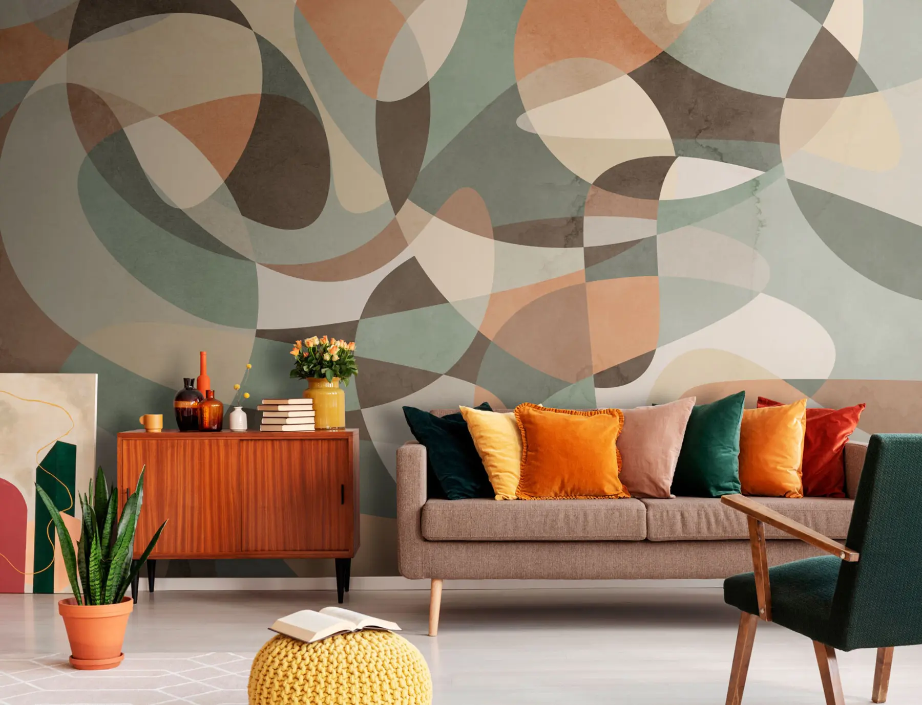zidne murale Geometrijski retro trend u73971