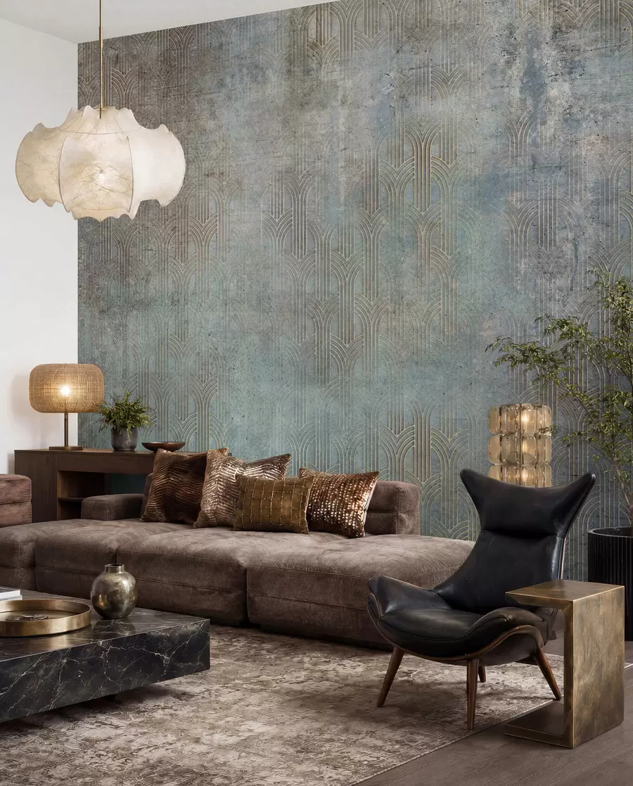 zidne murale Patina plave i hrđe u73973