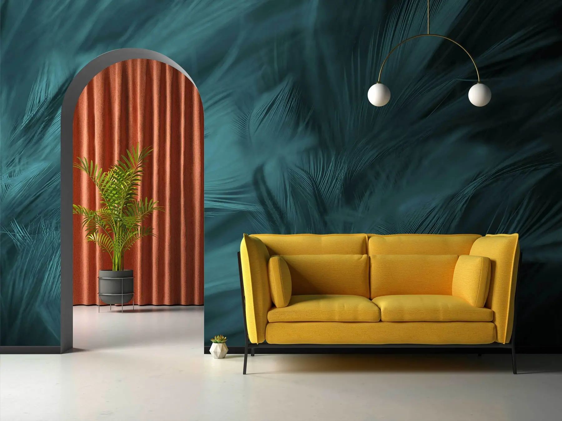 zidne murale Featers Emerald u73700