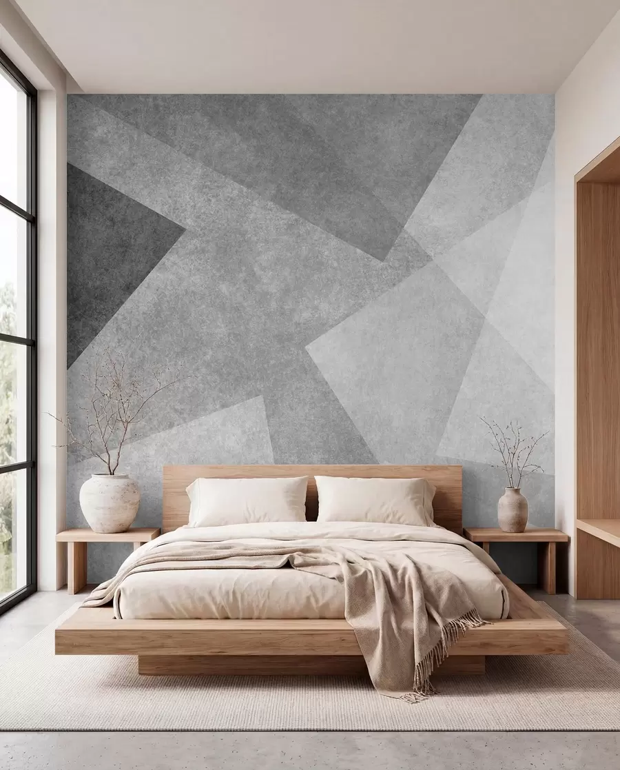 zidne murale Geometrijska apstrakcija sive u74057