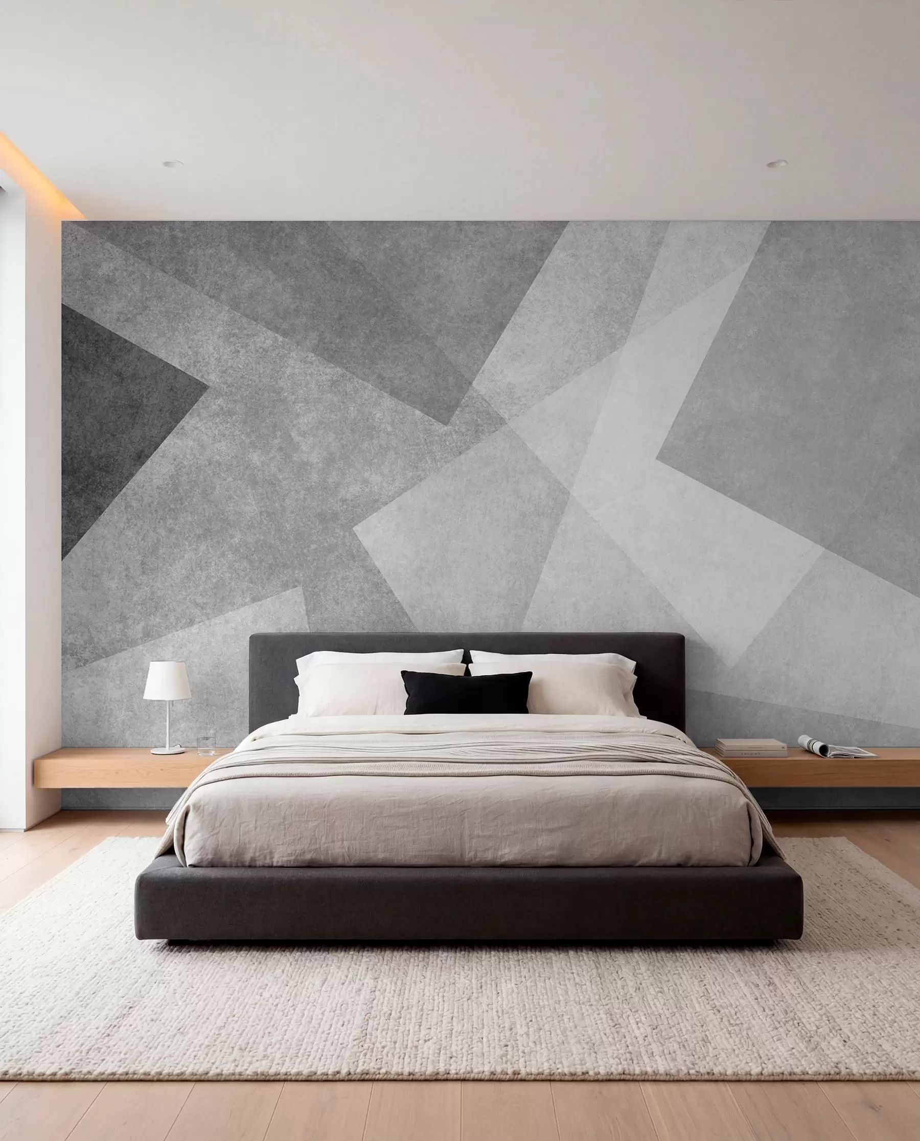zidne murale Geometrijska apstrakcija sive u74057
