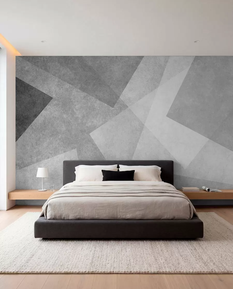 zidne murale Geometrijska apstrakcija sive u74057