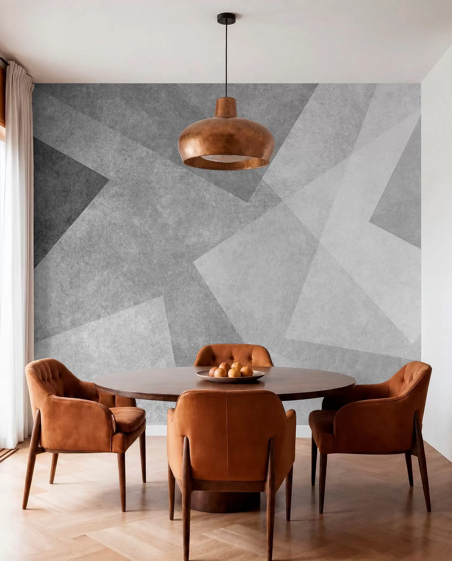 zidne murale Geometrijska apstrakcija sive u74057